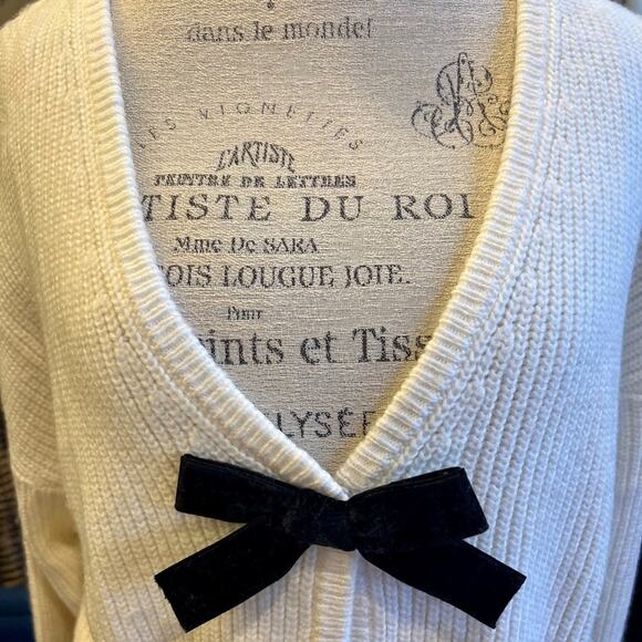 DESIGN HISTORY Women's Bow Ribbed Cardigan - L - NWT - Picture 5 of 6